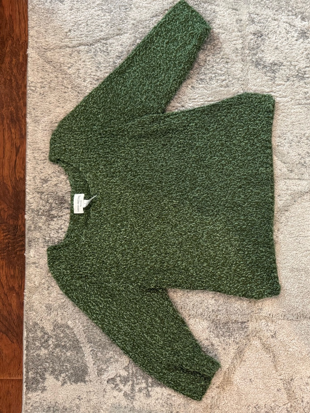 (655) Cozy Green Crewneck Bouclé Sweater